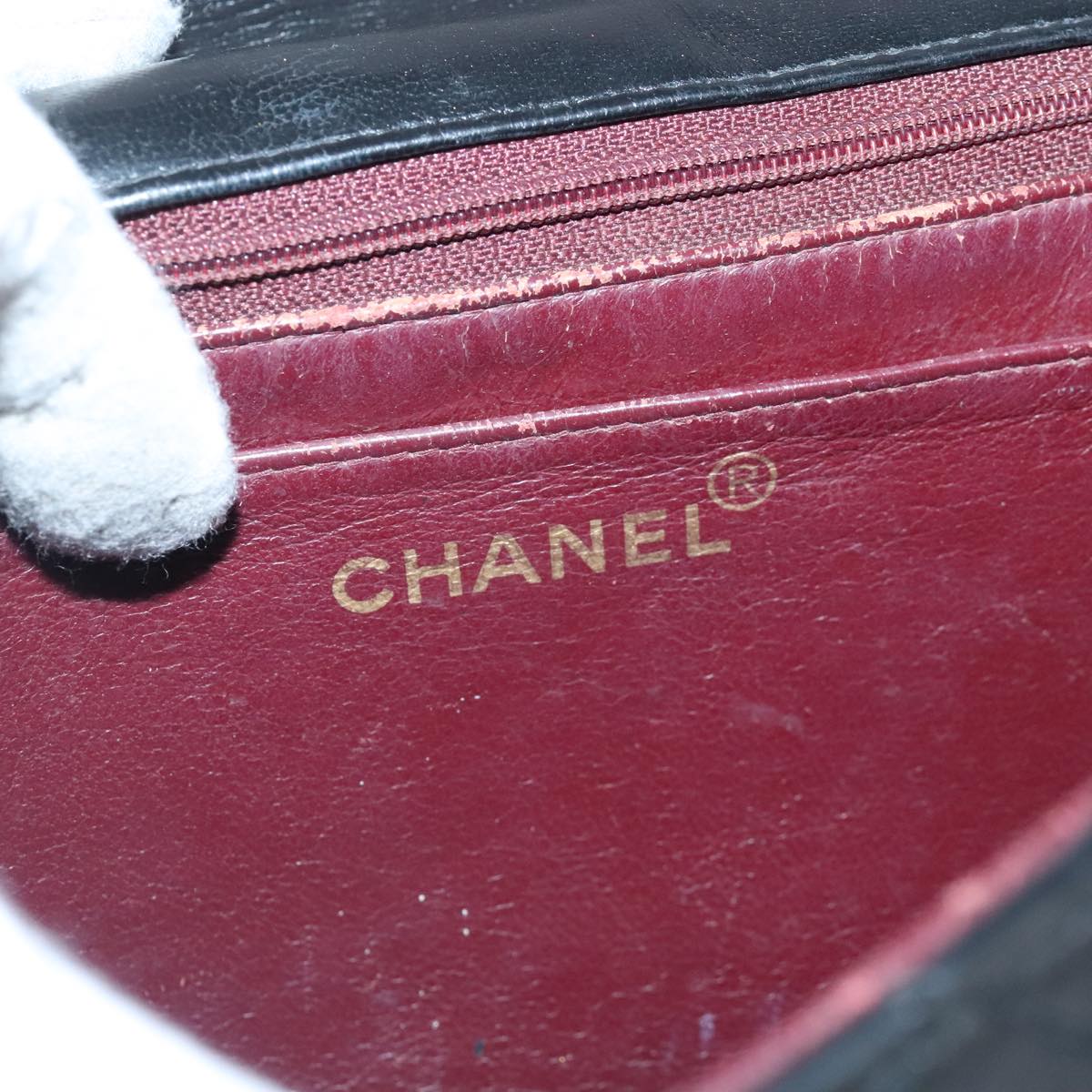 CHANEL Diana 22 Chain Shoulder Bag Lamb Skin Black Gold CC PP016