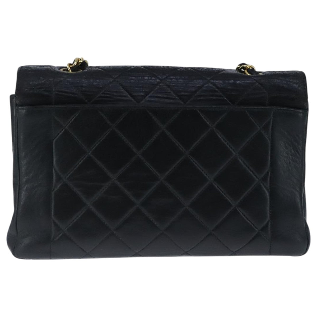 CHANEL Diana 22 Chain Shoulder Bag Lamb Skin Black Gold CC PP016