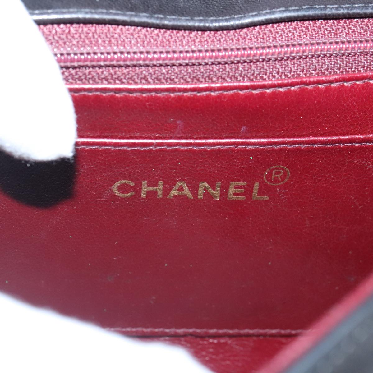 CHANEL Diana 22 Chain Shoulder Bag Lamb Skin Black Gold CC PP029
