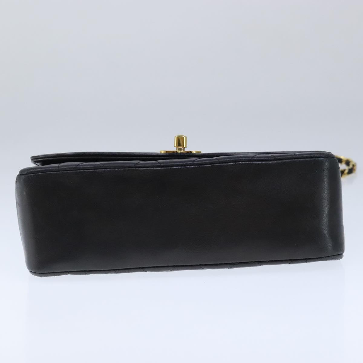 CHANEL Diana 22 Chain Shoulder Bag Lamb Skin Black Gold CC PP029
