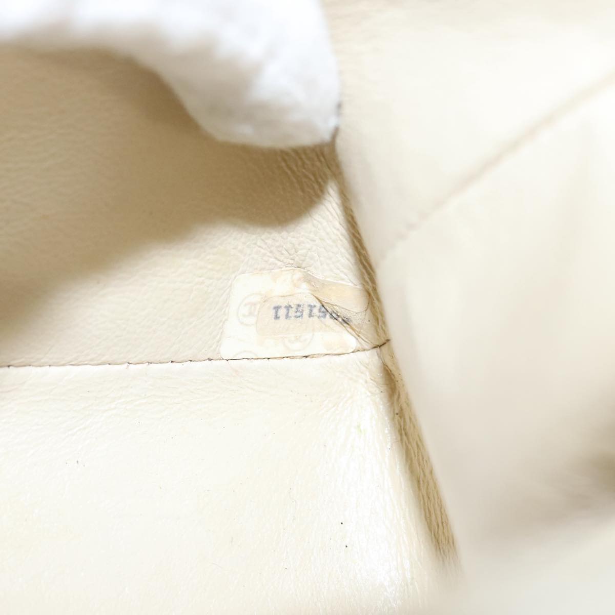 CHANEL Diana 25 Chain Shoulder Bag Lamb Skin Beige Gold CC PP039