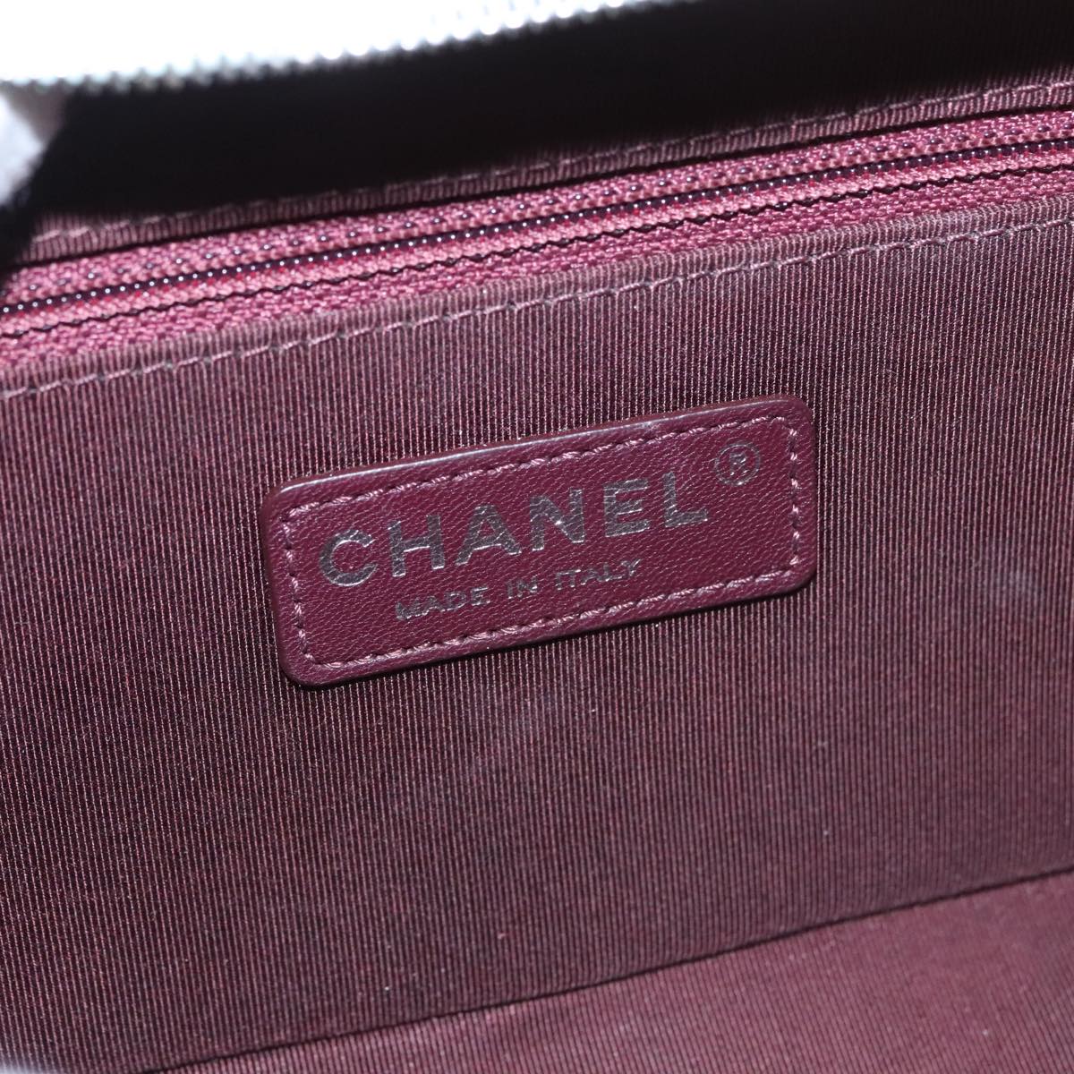 CHANEL Matelasse Chain Shoulder Bag Lamb Skin White CC PP060