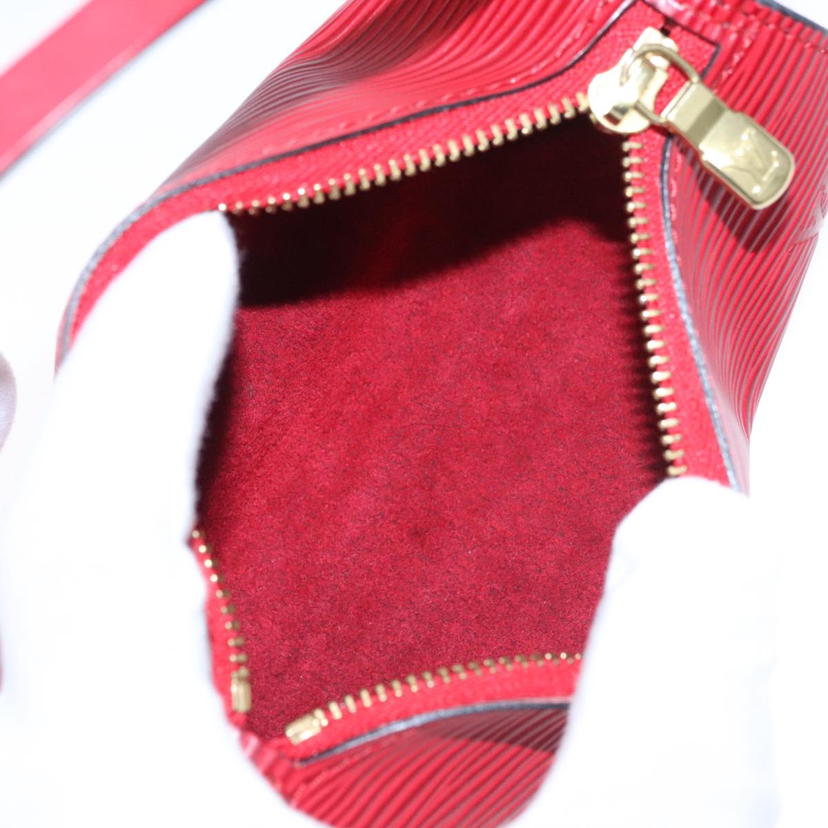 LOUIS VUITTON Epi Soufflot Hand Bag Red M52227 LV PP066