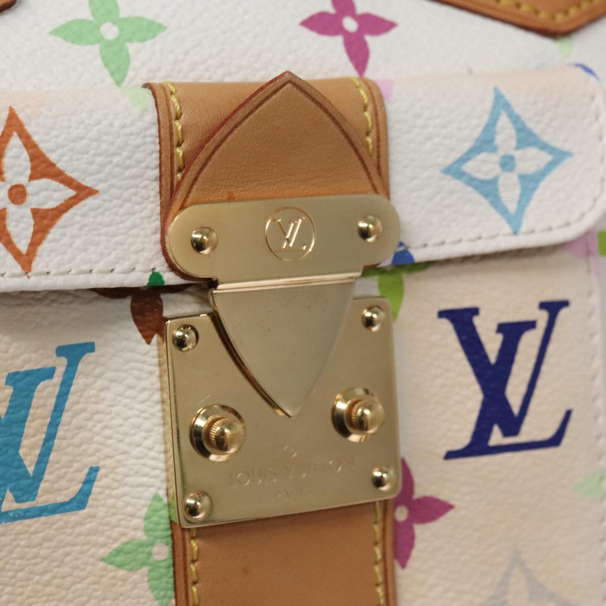 LOUIS VUITTON Monogram Multicolor Speedy 30 Hand Bag White M92643 LV PP087A