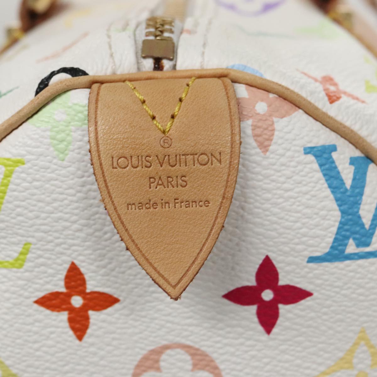 LOUIS VUITTON Monogram Multicolor Speedy 30 Hand Bag White M92643 LV PP087A