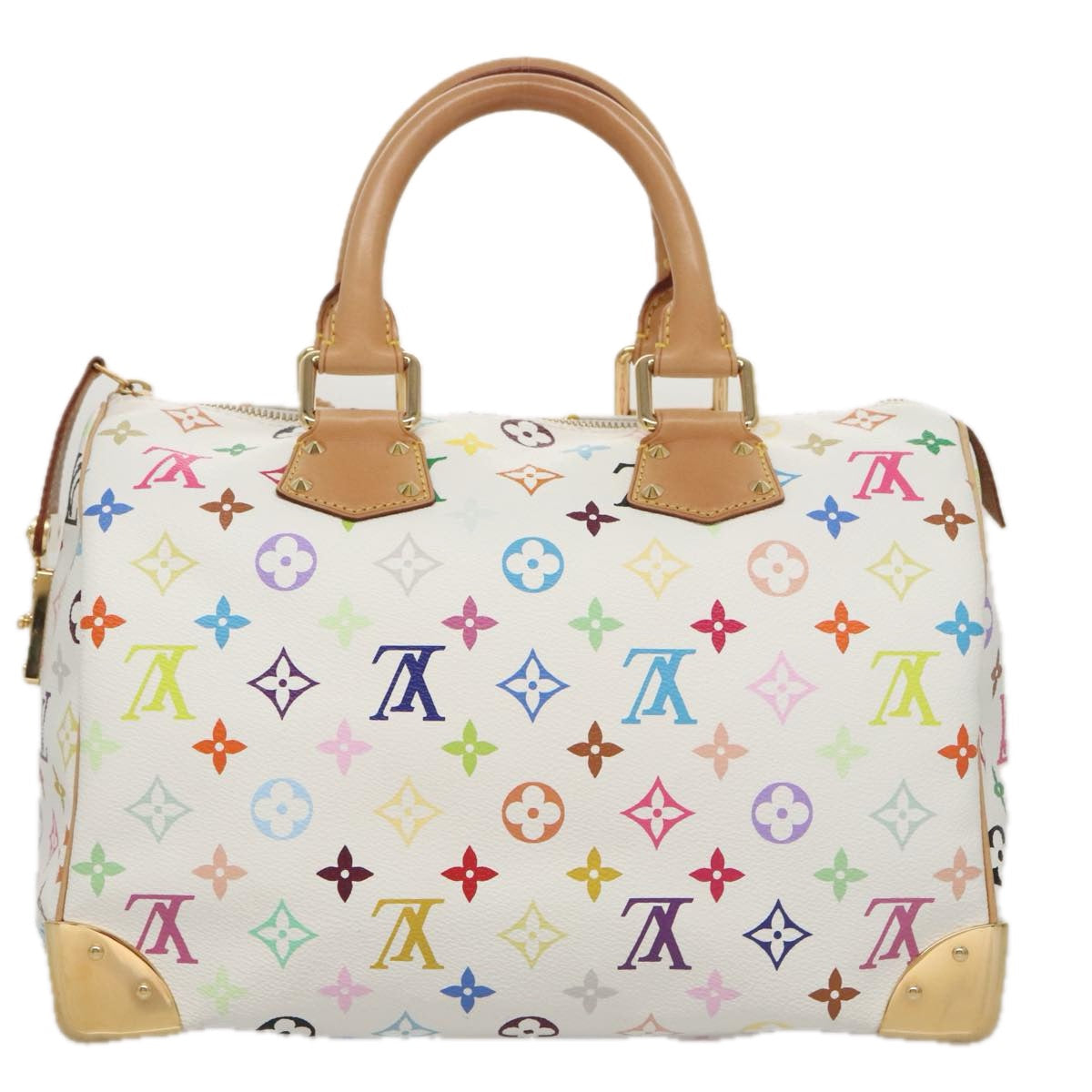 LOUIS VUITTON Monogram Multicolor Speedy 30 Hand Bag White M92643 LV PP087A
