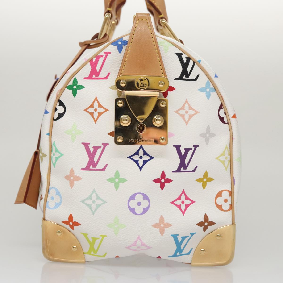 LOUIS VUITTON Monogram Multicolor Speedy 30 Hand Bag White M92643 LV PP087A