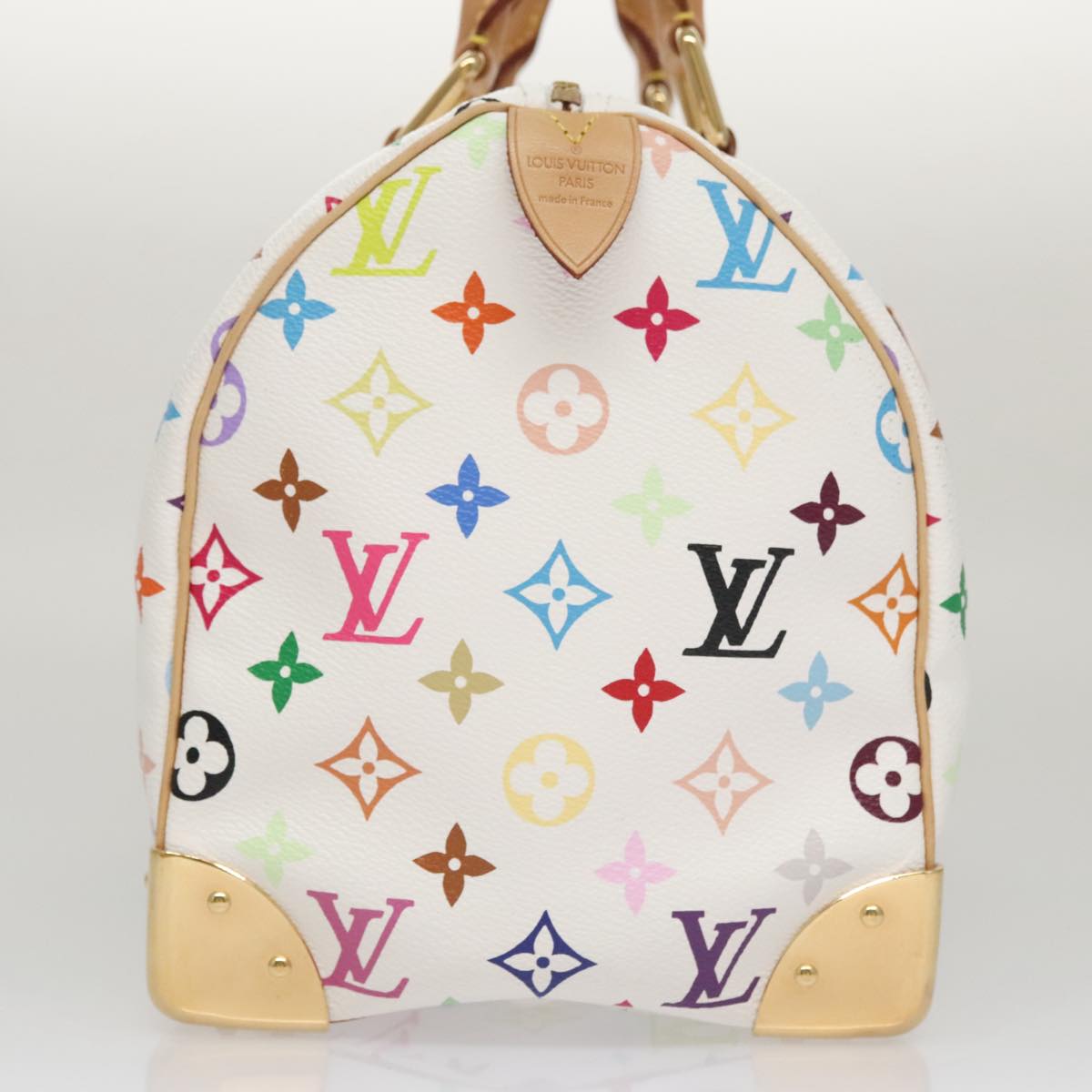 LOUIS VUITTON Monogram Multicolor Speedy 30 Hand Bag White M92643 LV PP087A