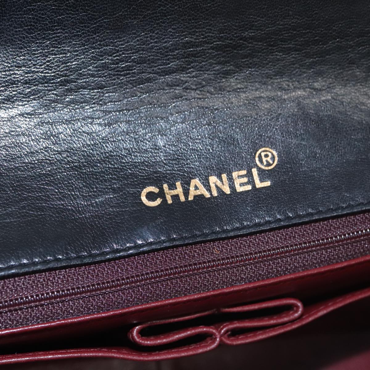 CHANEL Matelasse Chain Shoulder Bag Lamb Skin Black Gold CC PP106A