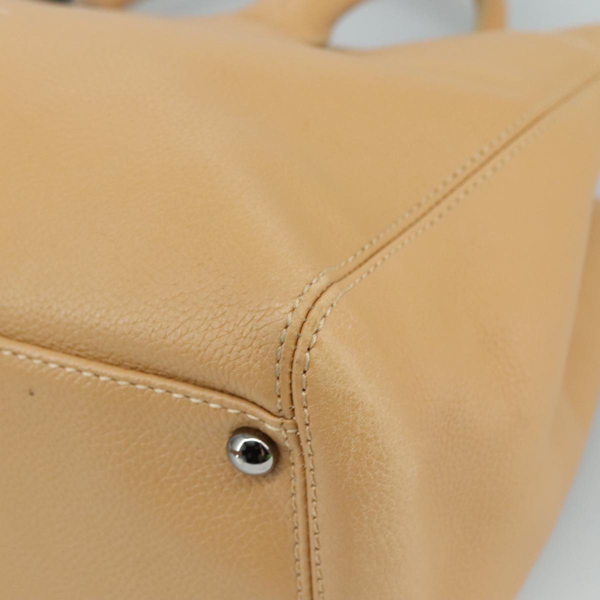 CHANEL Hand Bag Caviar Skin Brown Silver CC PP123