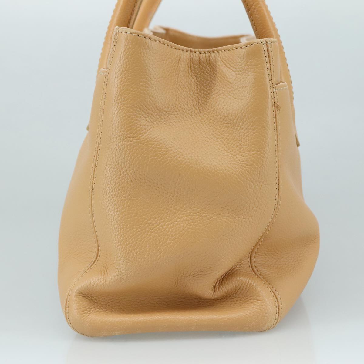 CHANEL Hand Bag Caviar Skin Brown Silver CC PP123