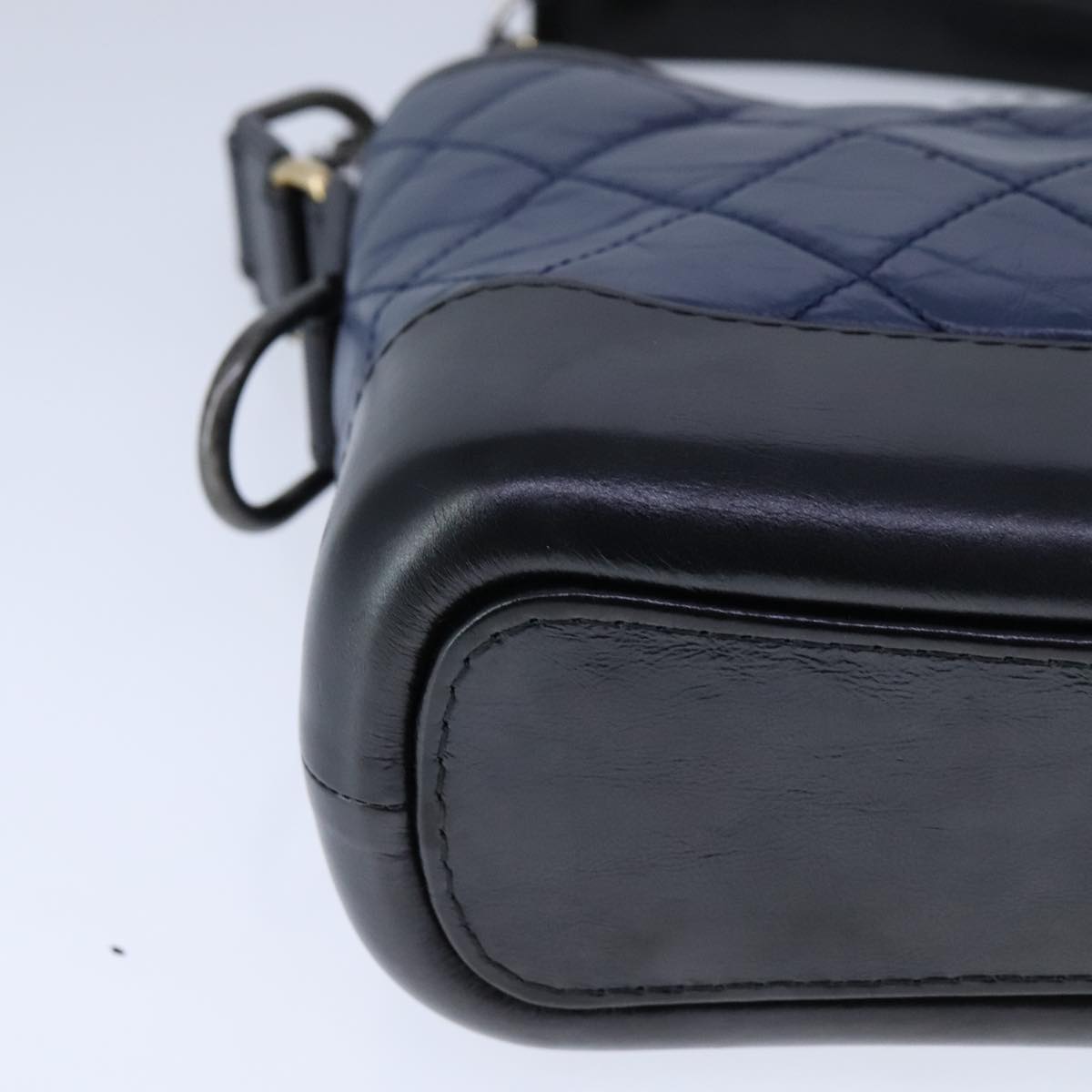 CHANEL Matelasse Chain Shoulder Bag Lamb Skin Blue CC PP130