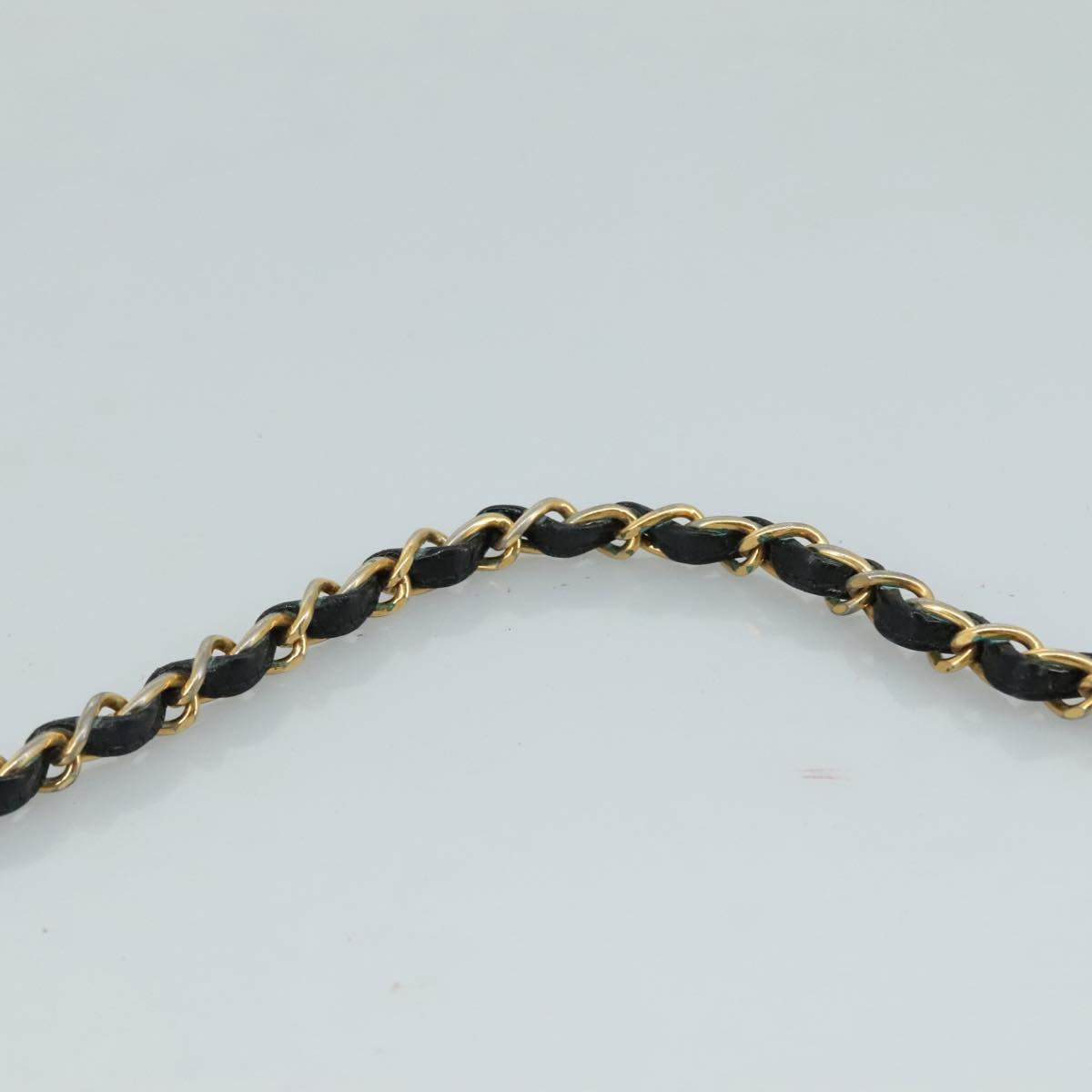 CHANEL Chain Diana Shoulder Bag Patent leather Black Gold CC PP136