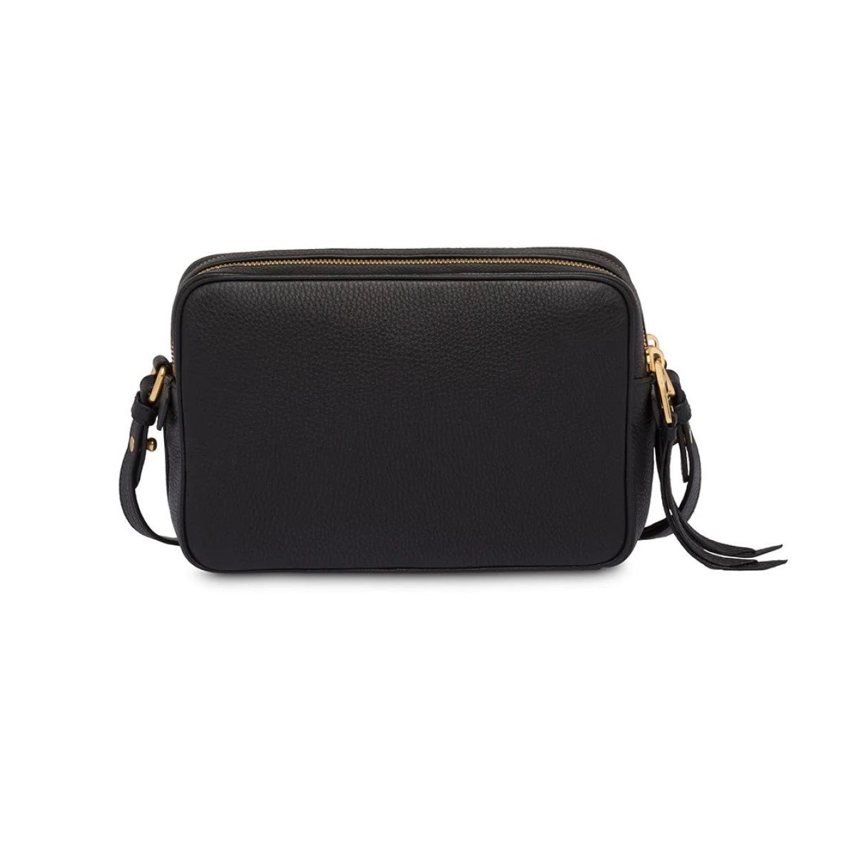 Prada Black Vitello Phenix Leather Double Zip Cross Body Bag 1BH079