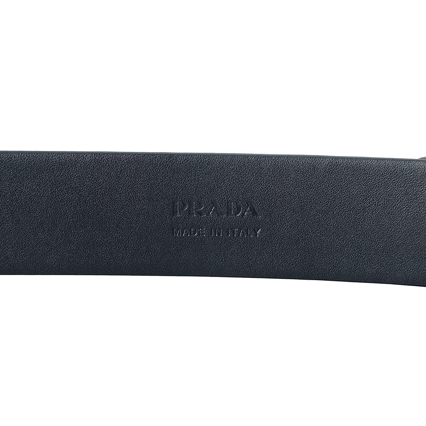 Prada Navy Blue Saffiano Leather Belt Silver Belt Buckle 2CM046 Size 100 / 40