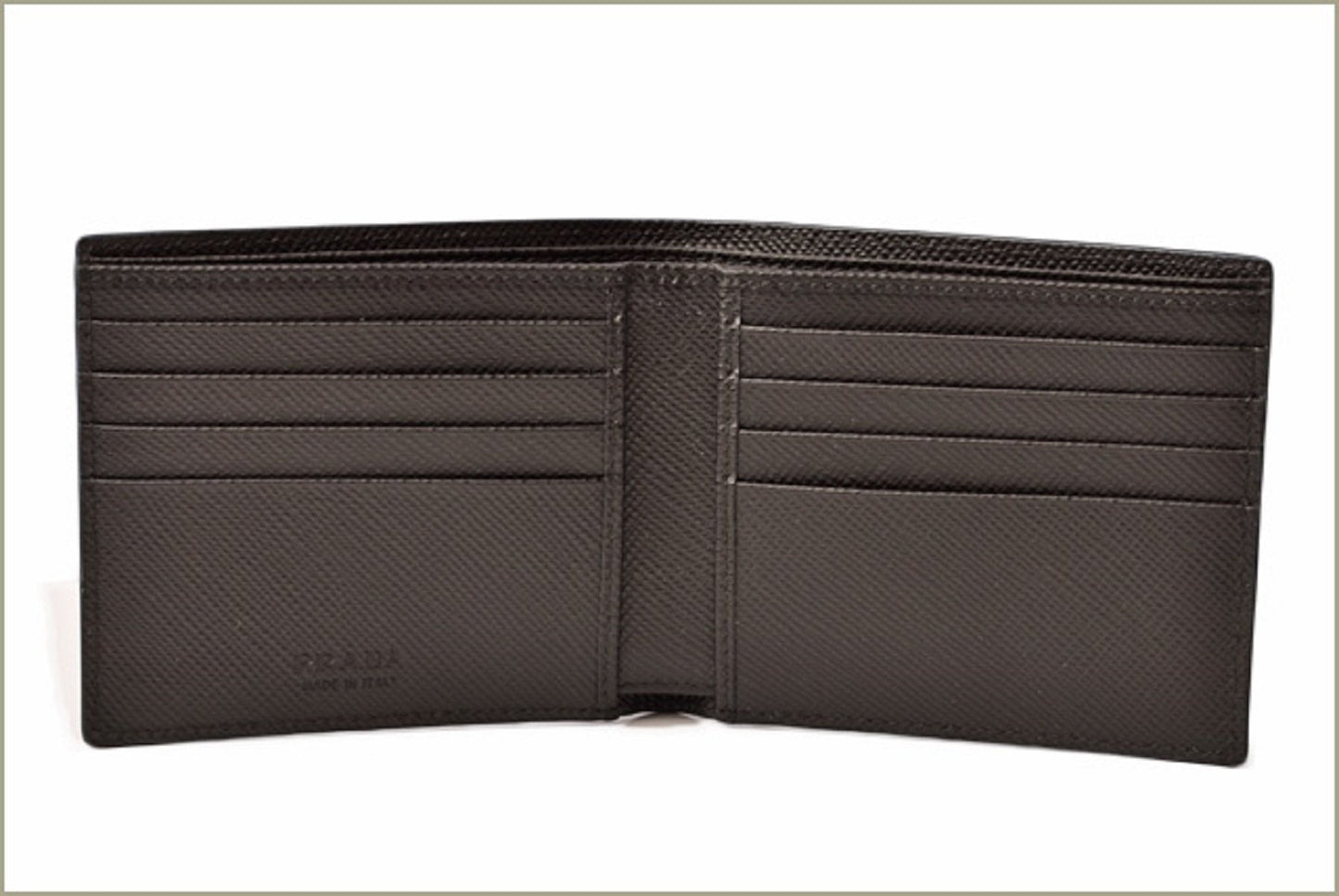 Prada Nero Black Saffiano Cuir Leather Billfold Bifold Wallet 2MO513