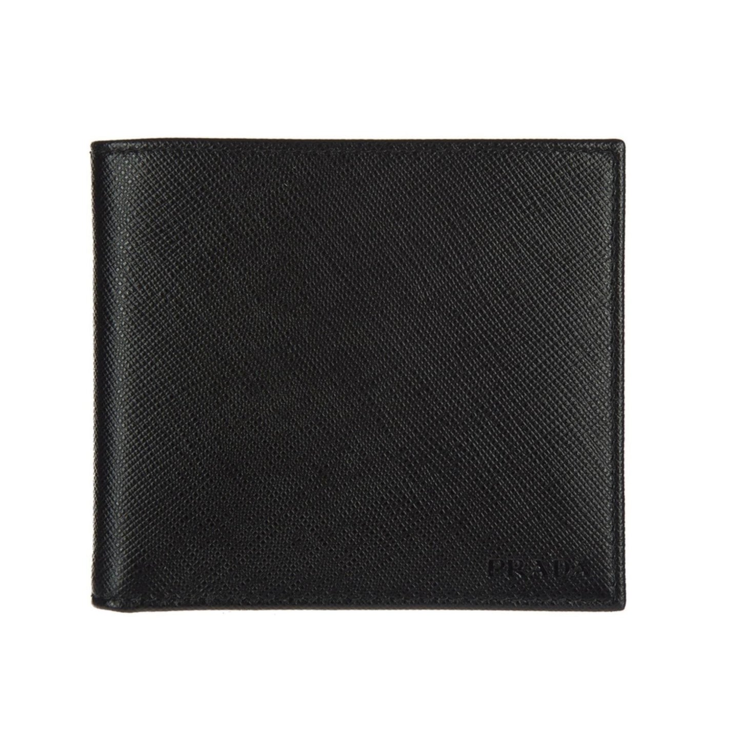 Prada Nero Black Saffiano Cuir Leather Billfold Bifold Wallet 2MO513