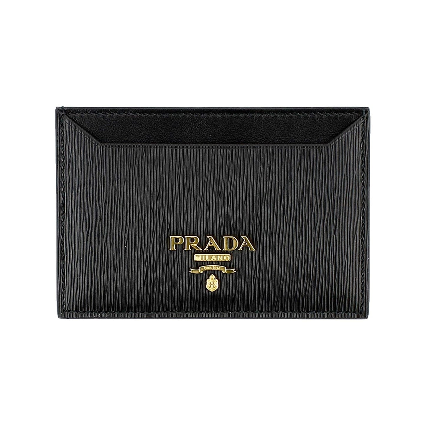 Prada Vitello Move Black Leather Card Holder Wallet 1MC208