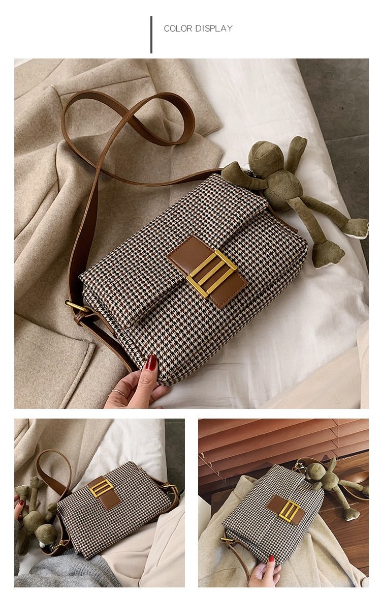 EN - 2021  Women Lattice Shoulder Crossbody Bag