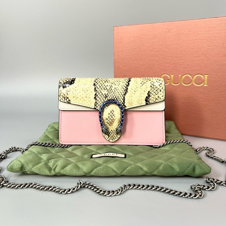 GLM-- Dionysus WOC Pink Snake Print Shoulder Bag 17x10x4cm