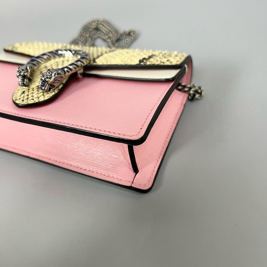 GLM-- Dionysus WOC Pink Snake Print Shoulder Bag 17x10x4cm