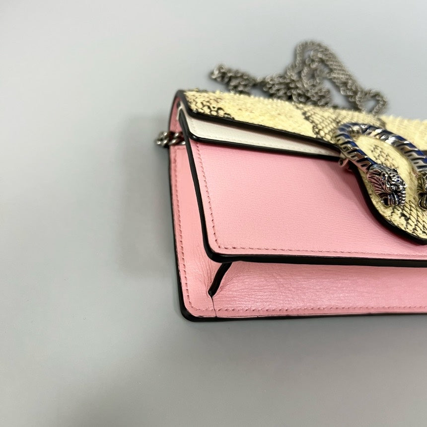 GLM-- Dionysus WOC Pink Snake Print Shoulder Bag 17x10x4cm