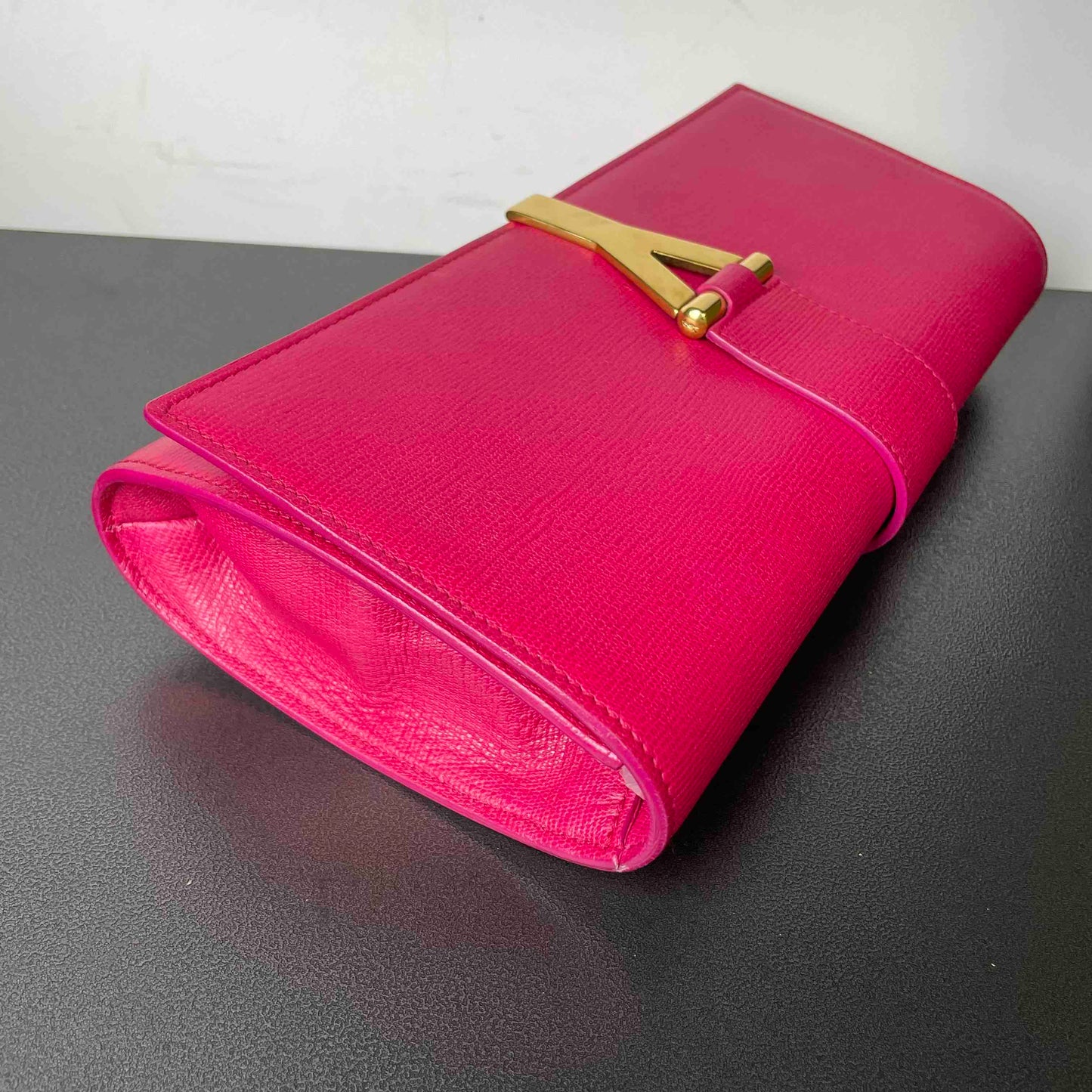 Saint Laurent Y Ligne Pink Clutch