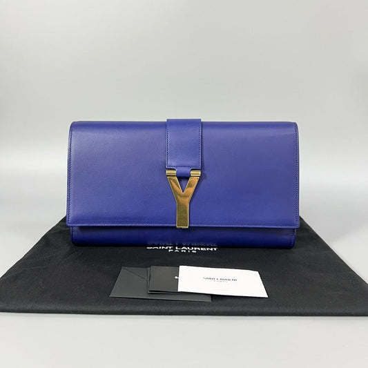 Saint Laurent Belle de Jour Blue Clutch