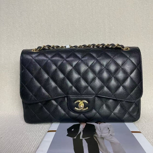 Preloved Chanel Classic Flap CF Bag Black Shoulder Bag
