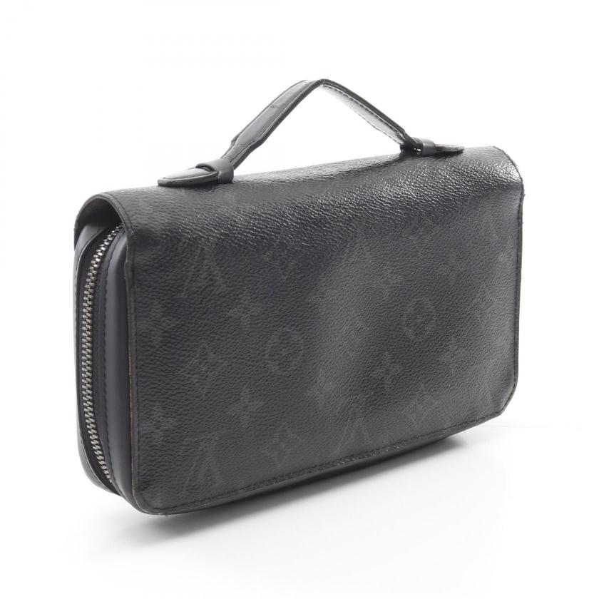 Pre-loved GLM-Zippy XL Monogram Eclipse round zipper long wallet PVC leather black - Condition B 2107601077672
