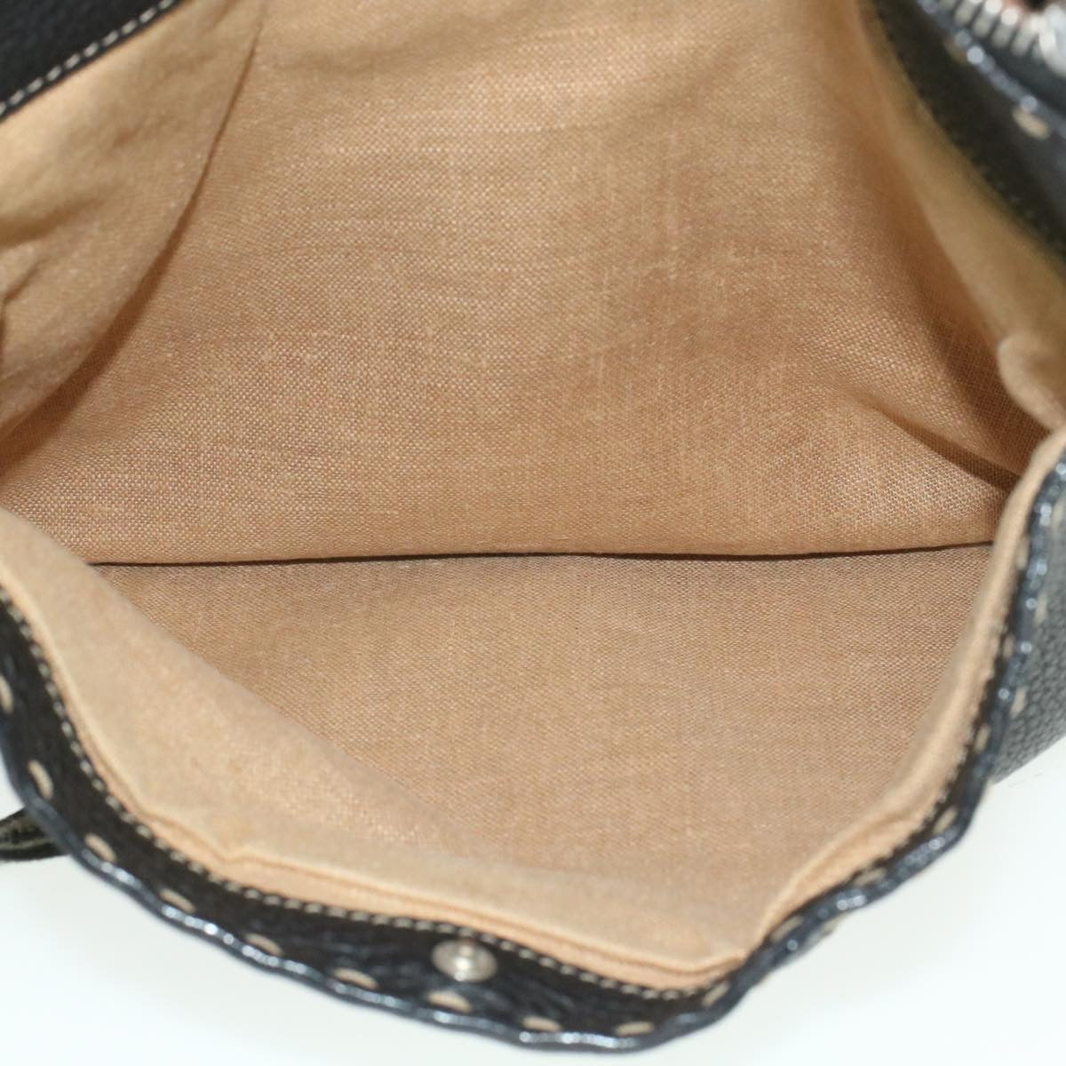 FENDI Shoulder Bag Leather Black rd1013