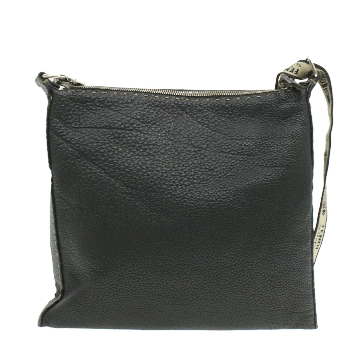 FENDI Shoulder Bag Leather Black rd1013