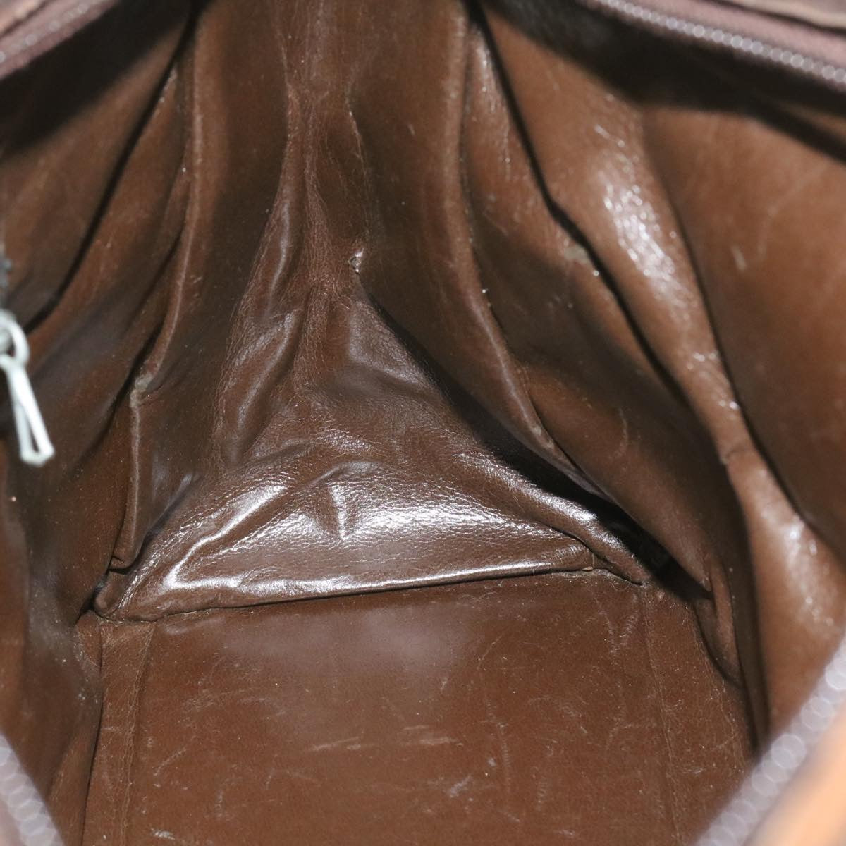 FENDI Zucca Canvas Hand Bag Brown Black rd1310