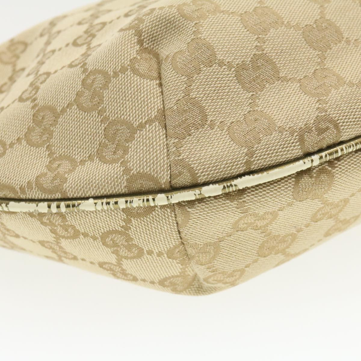 GUCCI Sherry Line GG Canvas Shoulder Bag Beige Pink Gold 181092 rd1354