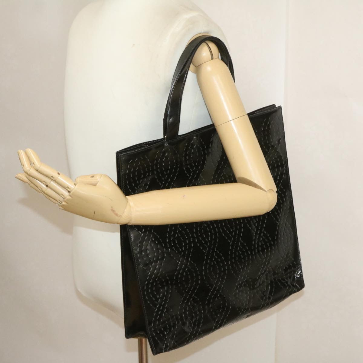 FENDI Tote Bag Coated Canvas Black rd1453