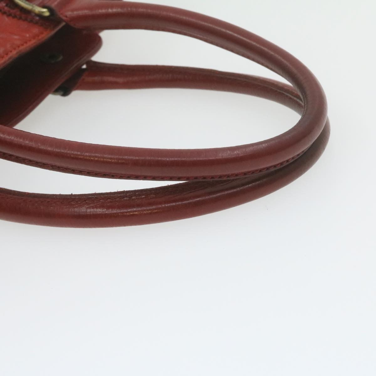 FENDI Du Jules Hand Bag Leather Red rd1809