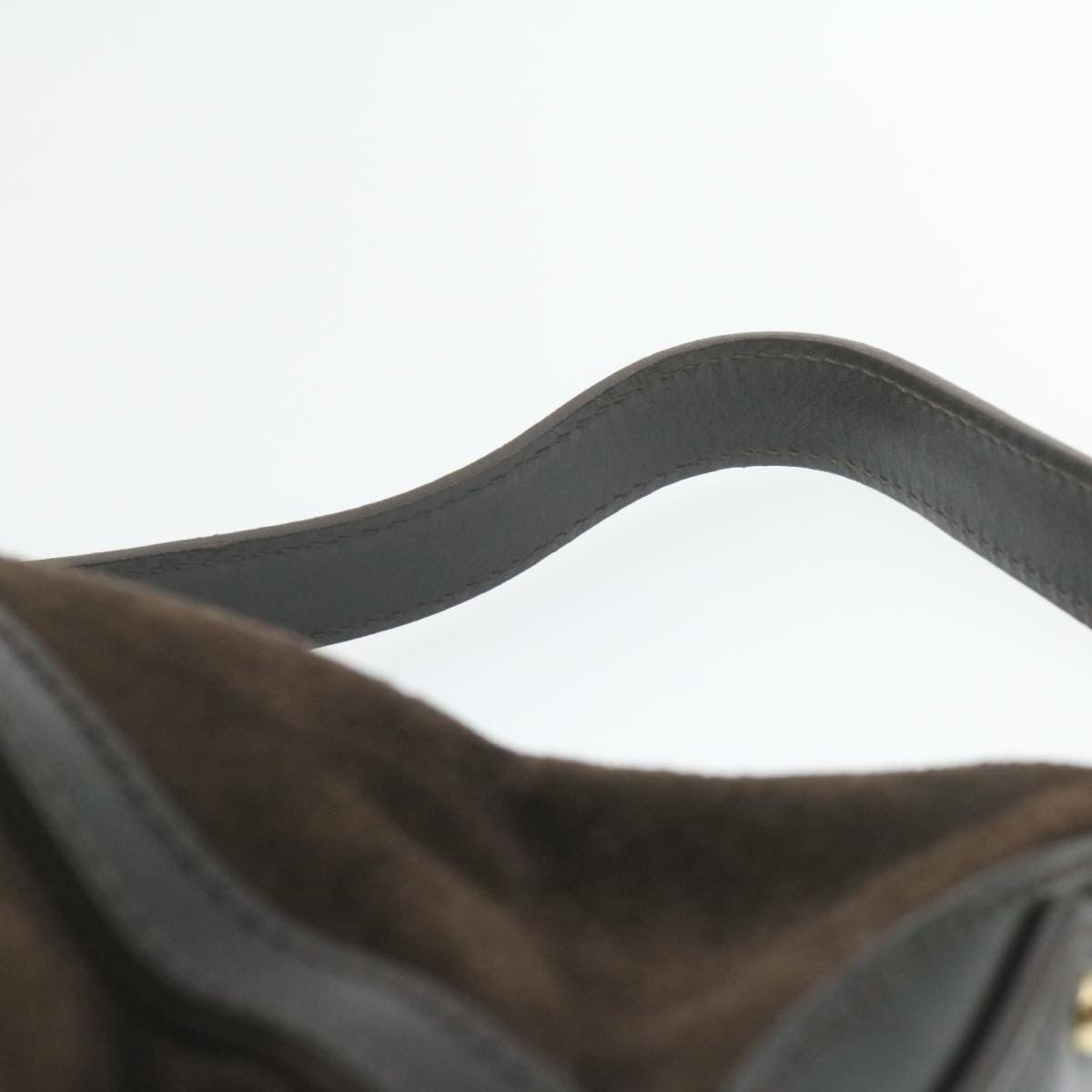 FENDI Suede Shoulder Bag Brown rd1906
