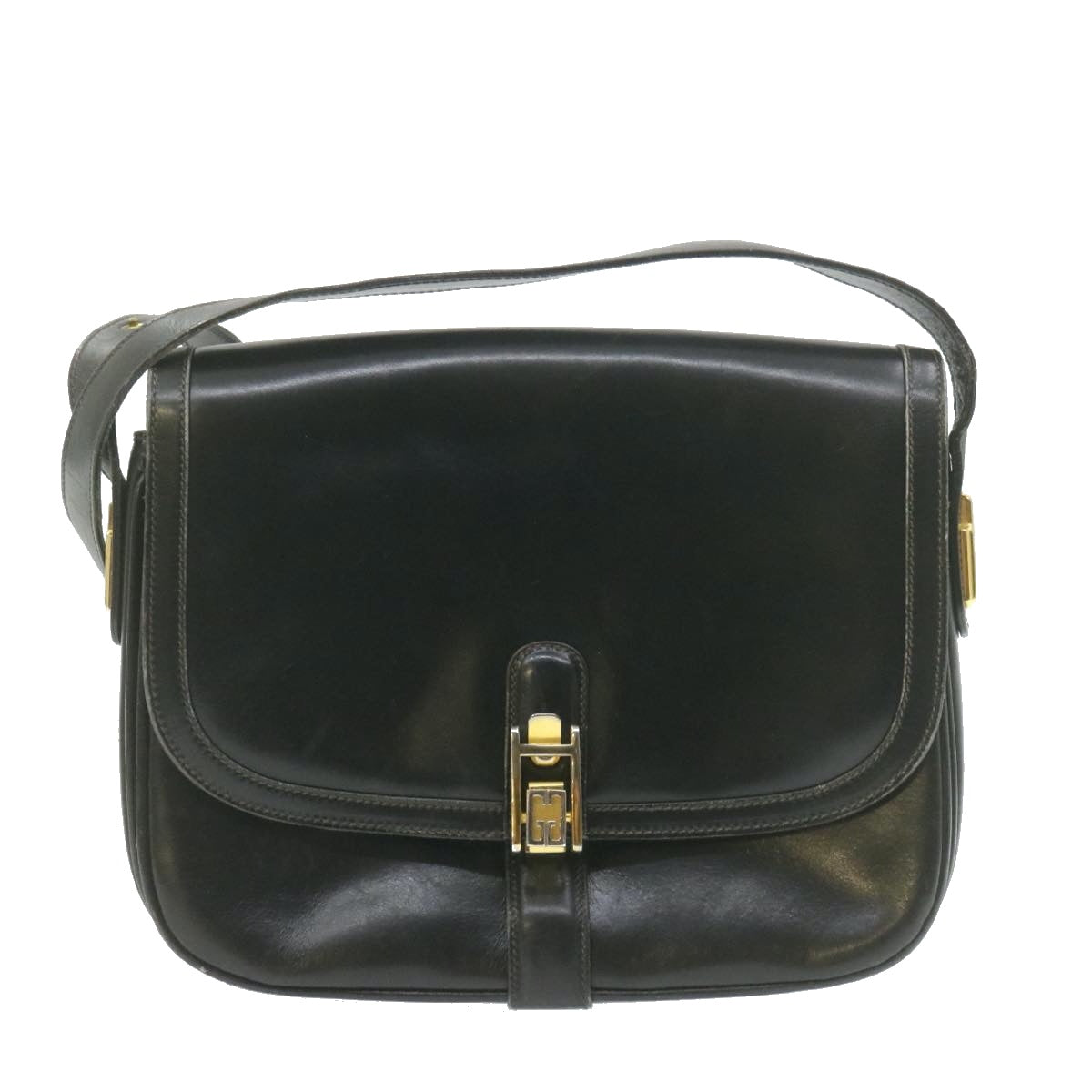 GUCCI Shoulder Bag Leather Black rd1974