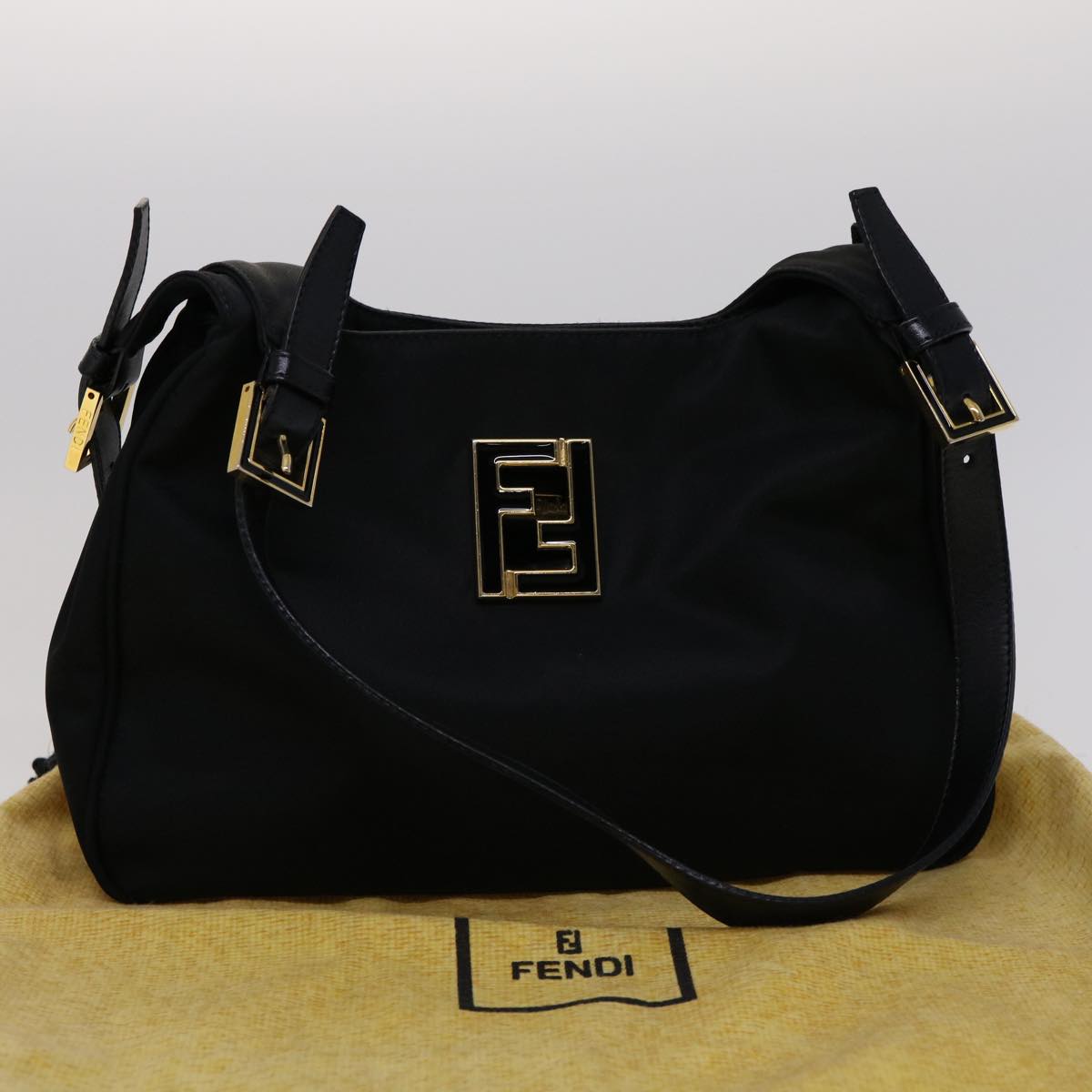 FENDI Shoulder Bag Nylon Black rd2099
