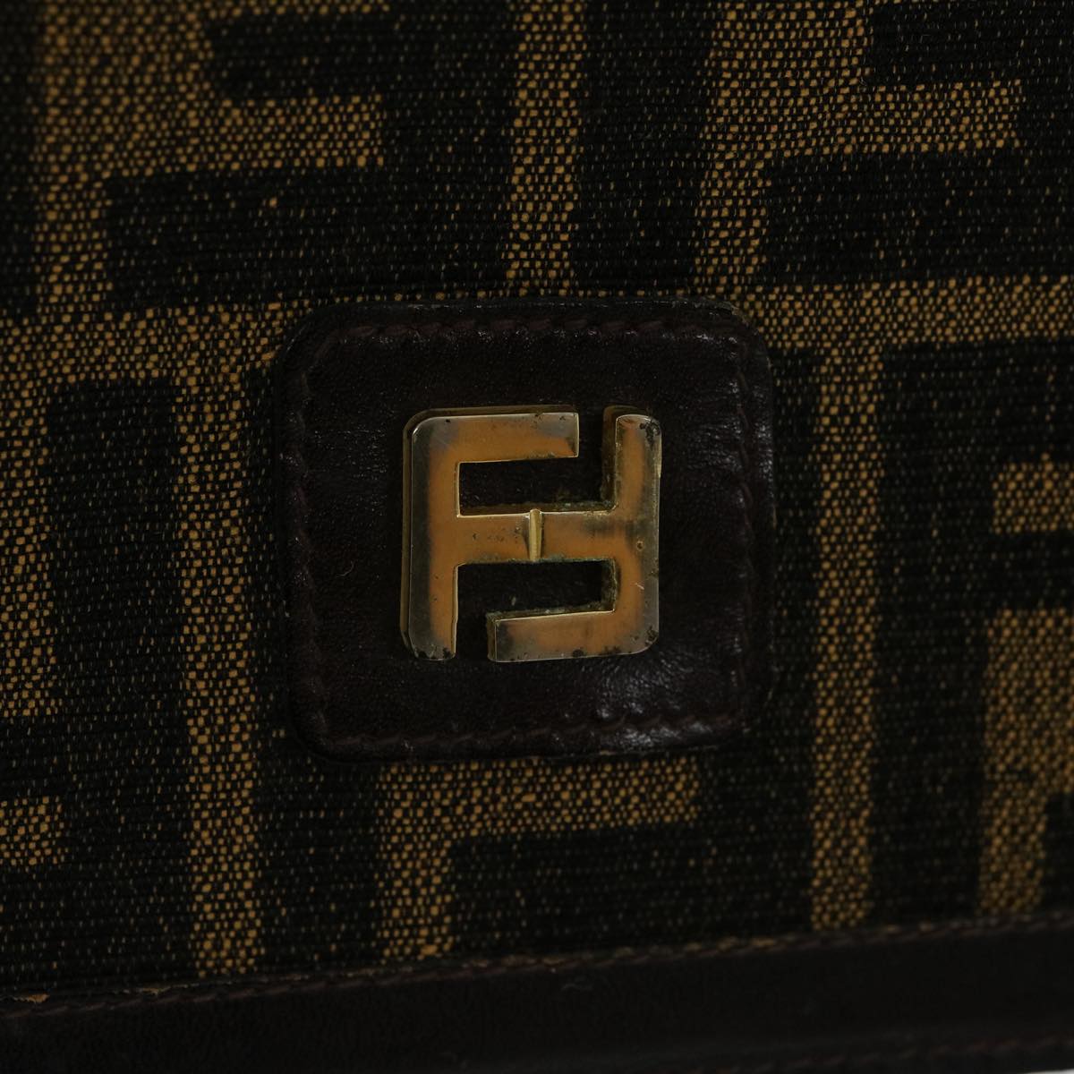 FENDI Zucca Canvas Wallet Brown Black rd2162
