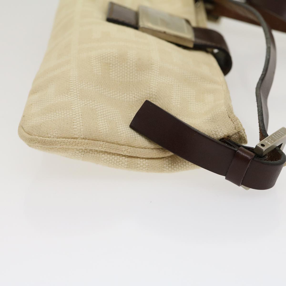 FENDI Zucca Canvas Mamma Baguette Shoulder Bag Beige rd2169