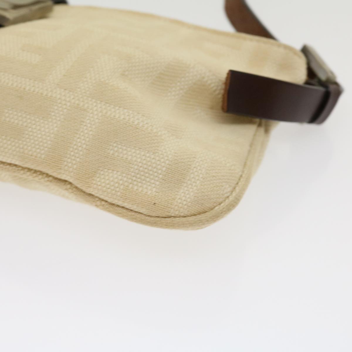 FENDI Zucca Canvas Mamma Baguette Shoulder Bag Beige rd2169