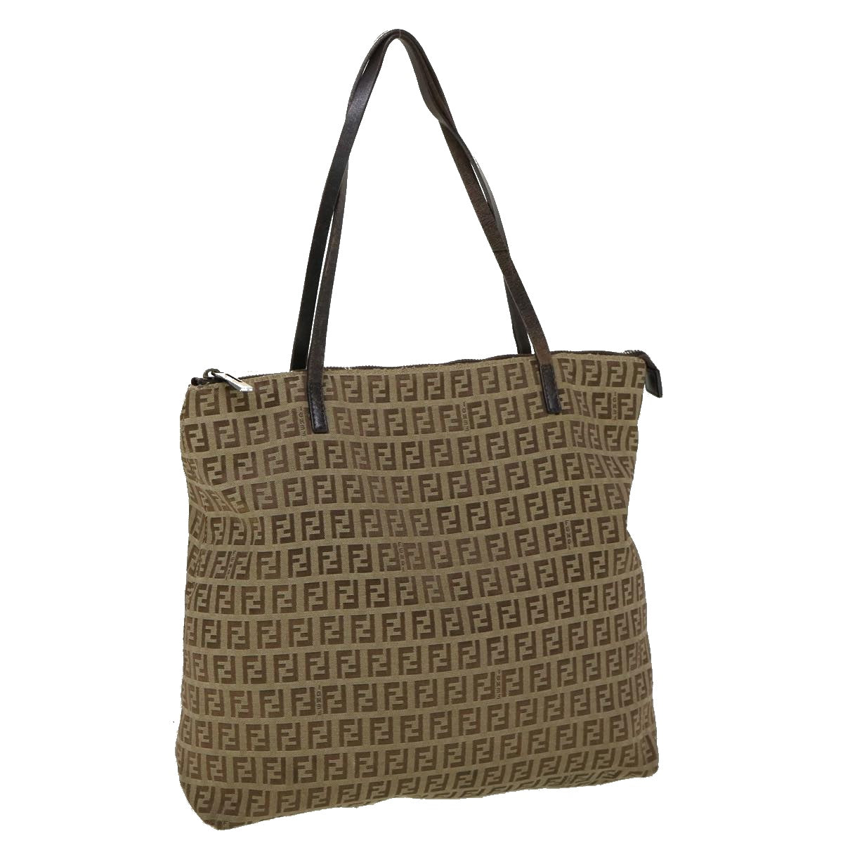 FENDI Zucchino Canvas Tote Bag Brown rd2227