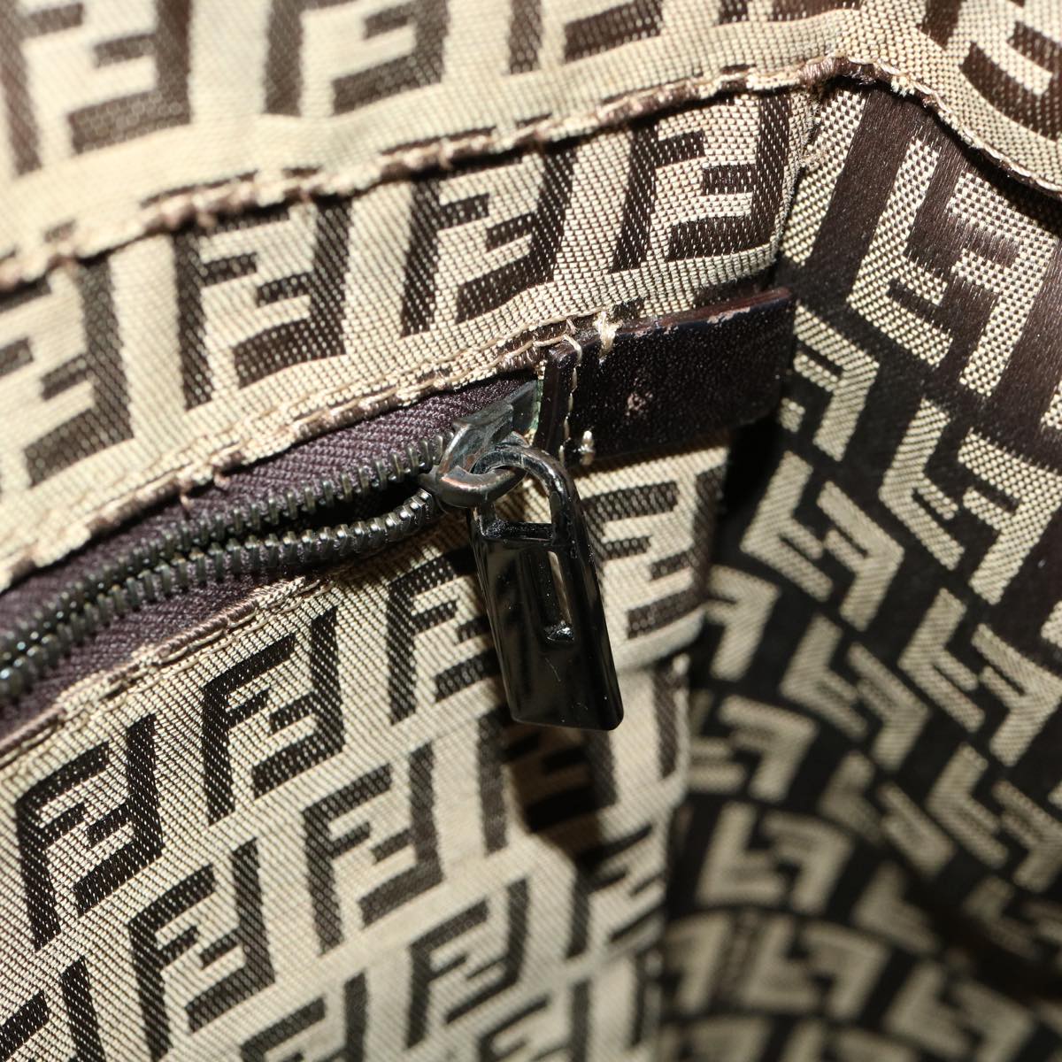 FENDI Zucchino Canvas Tote Bag Brown rd2227