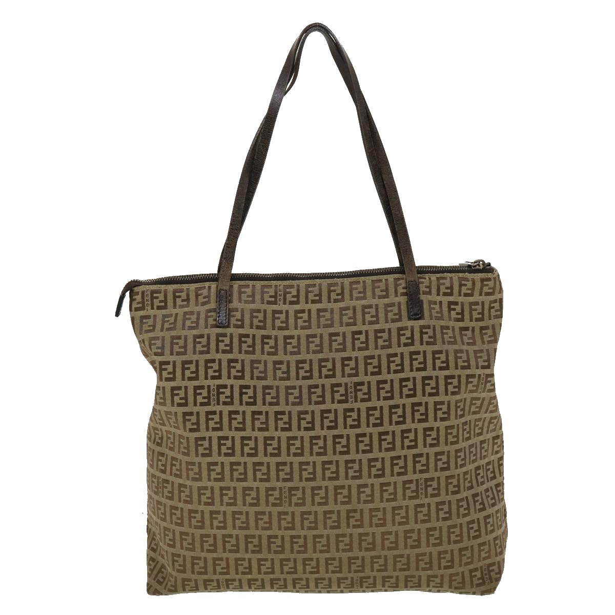 FENDI Zucchino Canvas Tote Bag Brown rd2227