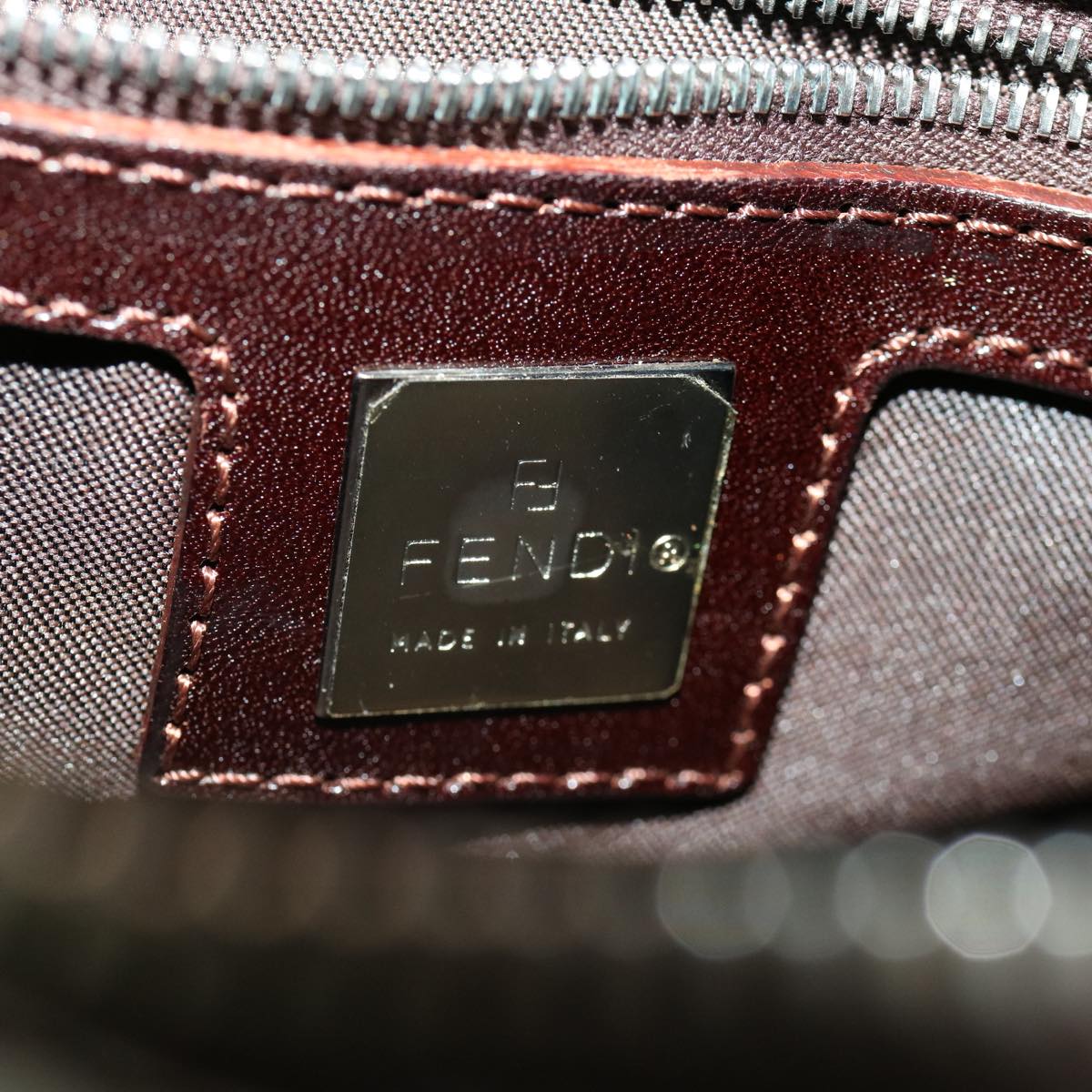 FENDI Zucca Canvas Hand Bag Black Brown rd2254