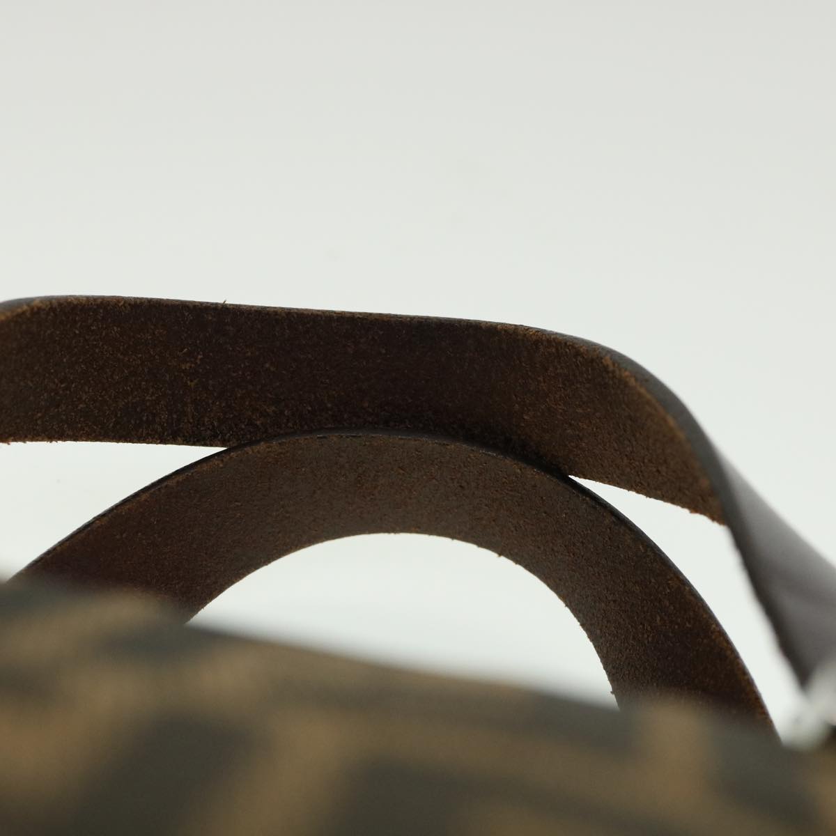 FENDI Zucca Canvas Hand Bag Black Brown rd2254