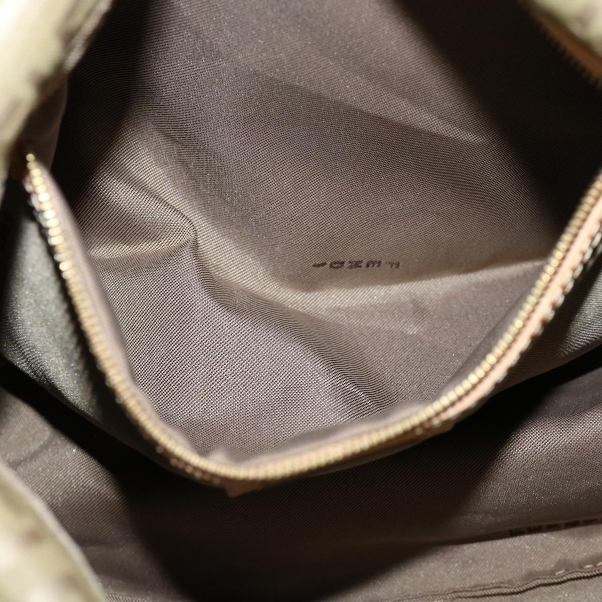 FENDI Zucchino Canvas Shoulder Bag Khaki rd2328