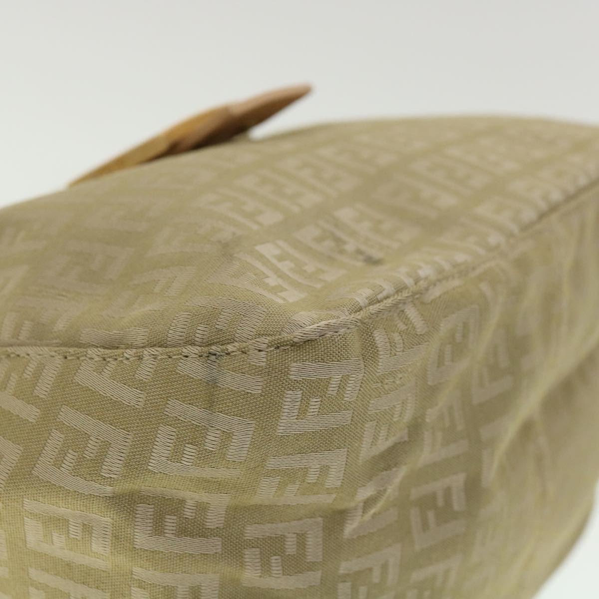 FENDI Zucchino Canvas Shoulder Bag Khaki rd2328