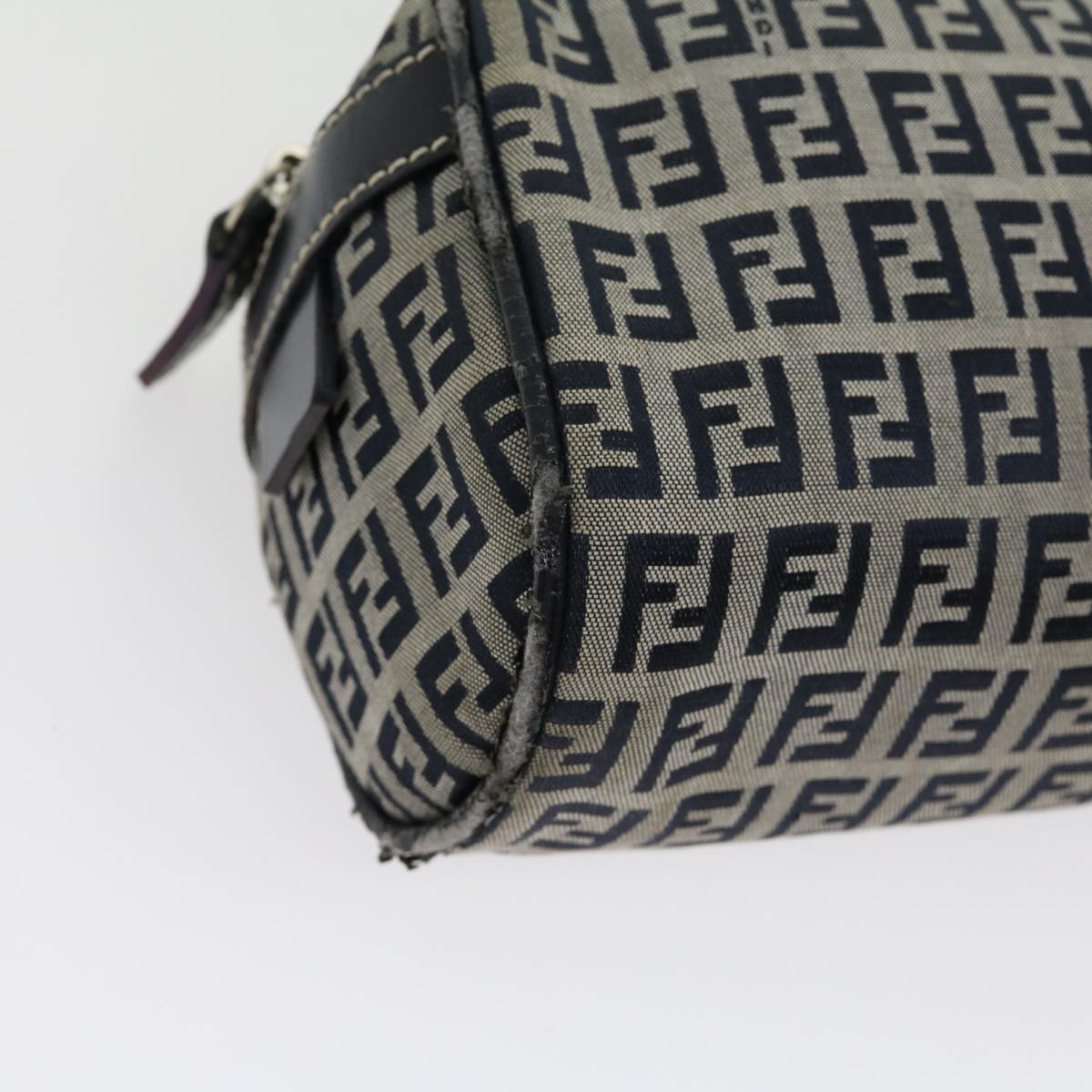 FENDI Zucchino Canvas Hand Bag Navy rd2345